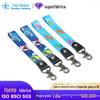 Novo cordão curto impresso para celular, cordão anti-perda para fone de ouvido portátil, correia macia para pulso, suporte para chave de carro