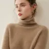 ¡Casual y de Alta Gama! Suéter Elegante de Cachemira para Mujer de Otoño e Invierno Suéter de Cachemira Holgado Versátil con Cuello de Pila para Mujer