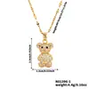 Moxi joyería europea y americana sentido de alta gama no se desvanece lujo ligero nicho femenino lindo oso colgante de circonita collar al por mayor