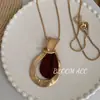 Estilo Boho Nicho Ins High-End Pingente de Madeira Colar Longo Versátil Casual Simples Corrente para Suéter