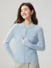 Estilo Minimalista de Lujo Ligero~ Cárdigan con Cremallera de Cachemira para Mujer Ajustado Cuello Chal Tejido de Canalé Abrigo para Otoño/Invierno Cálido