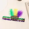 Carnaval Nueva Diadema de Lentejuelas Diadema de Plumas Transfronteriza Más Vendida Diadema Mayorista Mascarada Étnica