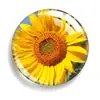 Planta de Venta Caliente Girasol Hora Piedra Preciosa Joyería DIY Tablero de Mensajes de Cristal Imán para Nevera Llavero Soporte para Teléfono