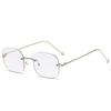 Gafas Graduadas que Cambian de Color, Sin Montura con Bordes Cortados, Se Pueden Personalizar con Lentes Graduados, Diseño Sin Montura Puro Deseo, Aspecto Natural, Gafas Graduadas Anti Luz Azul