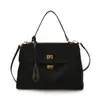 Bolso de Hombro Retro de Gamuza Otoño e Invierno para Mujer 2025 Nuevo Gran Capacidad Bolso de Mano Bolso Kelly Hombro Único Cruzado Bolso Grande