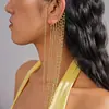 Manguitos de Oreja Largos con Borlas Múltiples Transfronterizos Europeos y Americanos, Pendientes Exagerados Simples y de Moda, Accesorios Creativos de Oreja de Gama Alta de Nicho para Mujeres