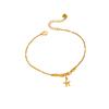 Tobillera de moda de oro de arena de Vietnam "estampado de estrella y corazón" tobillera de cuentas de transferencia para mujer caja de comercio exterior adornos para el pie al por mayor