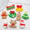 Serie Navideña Brillante Muñeco de Nieve Accesorios de Resina Pegamento Crema Kit de Materiales para Decoración de Funda de Teléfono Pin de Pelo Árbol de Navidad DIY