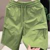 Shorts de Trabalho de Seda Gelada para Homens, Novo Estilo de Verão, Secagem Rápida, Tamanho Grande, Shorts Casuais Soltos e Respiráveis para Usar no Verão