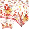 ZB363 lagosta verão toalha de mesa PE 130*220cm festa churrasco festa na praia toalha de mesa PE descartável