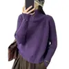 Estilo Coreano Simple Estilo Commuter Otoño e Invierno 2026 Nuevo Suéter de Punto Básico Abotonado de Cuello Alto Suéter Pulóver Holgado para Mujer Tendencia