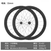 Conjunto de Rodas de Fibra de Carbono para Bicicleta de Estrada Freio a Disco Dianteira e Traseira 21 Furos Lâmina de Carbono 700C Cubo Aberto Liberação Rápida Eixo Passante Carbono
