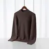 Nuevos suéteres de otoño e invierno para hombre para comercio electrónico transfronterizo, prendas de punto tipo jersey de cuello medio alto de otoño e invierno, camisa básica lisa ligera para hombre de negocios