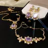 Pingente Oval Francês Banhado a Ouro Real Pulseira de Zircônia Pulseira de Luxo Leve High-End Moda Versátil Joias Atacado