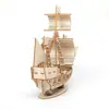 Barco de Rompecabezas Tridimensional, Ensamblaje de Madera Hecho a Mano para Armar, Modelo Decorativo, Juguete Pequeño para Niños, Pieza de Rompecabezas de Madera