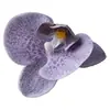 Flor de Falenopsis Individual Simulada 3D de Alta Gama PU Dorado Púrpura DIY Accesorios para Pared de Flores de una Sola Cabeza Material Floral Flor Artificial