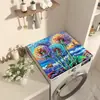 Funda de Mesa de Noche Floral Tridimensional para el Hogar, Funda para Lavadora, Paño de Cubierta Antideslizante Absorbente de Agua de Tierra de Diatomeas, Tapete a Prueba de Polvo