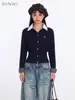 Suéter de Punto HeyHenry Falso Dos Piezas con Cuello de Camisa para Mujer Principios de Otoño 2026 Top Adelgazante de Manga Larga
