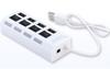 Extensor de hub USB transfronteiriço, hub de 7 portas, preto e branco com hub de luz de switch, doca de expansão de 4 portas