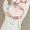 Nueva Pulsera Dulce Sanrio Ice-Through Regalo Transmisión en Vivo Abalorio Degradado Dibujos Animados Bicolor Pulsera de Cristal para Mujer