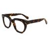 Montura de Gafas Vintage Artística de Clavo de Arroz Marco Redondo para Hombres y Mujeres Montura Gruesa Patilla Ancha Espejo Plano Personalizada de Moda Cara Lisa Montura Versátil