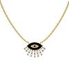 Collar y pulsera de plata de ley S925 con diseño de palmeras y ojos, joyería de lujo para mujer