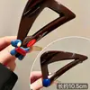 Pinza Triangular para el Cabello Color Marrón Chocolate para Mujer, Pinza de Tiburón Cachorro Azul, Pinza para Moño de Cabello Nuevo Estilo 2026, Accesorio para el Cabello de Alta Gama
