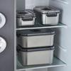 Hongjun Da Caja de Conservación Fresca de Acero Inoxidable 304 para Uso Doméstico, Caja de Almacenamiento Sellada para Refrigeración de Frutas y Verduras, Caja de Conservación al Vacío