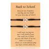 Pulsera tejida de acero inoxidable con diseño de Sol, Luna y Estrella, transfronteriza europea y americana, para la temporada escolar, regreso a clases, pulsera con tarjeta