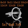 Montura de Anillo Chapada en Plata 925 Montura de Garras Cabujón Multi-Especificación DIY Montura de Piedra Preciosa con Accesorios en Forma de Corazón