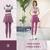 Pantalones de Yoga y Falda de Nuevo Estilo con Dos Tops de Pilates, Pantalones de Yoga, Ropa Deportiva para Exteriores y Fitness, Conjunto de Ropa de Yoga para Mujer