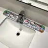 Tapete Drenante para Pia de Cozinha/Banheiro Desenho Animado com Inclinação para Desvio Rápido da Água, Tapete à Prova de Salpicos para Lavatório, Tapete Impermeável e Absorvente para Bancada