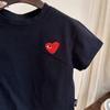 Roupa Infantil 2025 Nova Camiseta de Manga Curta Infantil Meninos Verão Algodão Branco Camiseta Básica Fina Bebê Coração Camiseta Trbottomy
