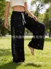 Pantalones de Chándal Holgados con Patrón de Estrellas de Pedrería y Decoración de Letras, Pantalones Casuales de Moda Urbana para Hombres y Mujeres, Pantalones Rectos Modernos al por Mayor