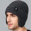 Chapéu de Inverno de Veludo com Proteção para Orelhas para Pessoas de Meia-Idade e Idosos, Chapéu de Tricô Frio e Quente, Chapéu de Lã à Prova de Vento para Exterior