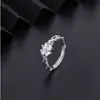 Anillo abierto ajustable de moda trébol hojas creativas anillo de personalidad temperamento celebridad de internet ins anillo de cola de anillo femenino
