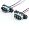 Conector fêmea Type-C para solda tipo encaixe sem parafuso 3A5V soquete de carregamento à prova de poeira para carcaça de pequeno eletrodoméstico