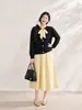 Falda de línea A, suelta y fluida, con cintura elástica, nueva colección de otoño, ropa para mujer talla grande, diseñada para cubrir las caderas y crear un efecto adelgazante, estilo 66322