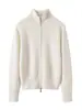 Cárdigan de Cremallera Doble Engrosado Suéter Puro de Cachemira 2026 Otoño/Invierno Nuevo Estilo Ropa de Punto para Mujer Chaqueta Cálida Cuello Alto Top