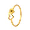 Anillo Caliente Creativo con Letras Huecas Doble Corazón 26 Letras Chapado en Oro de 18K Joyería Sin Color