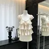 Ruoxin~Verano 2026 Estilo Chica Caliente Camisa con Volantes y Mangas Acampanadas con un Elegante Cuello Cuadrado, Top Impresionante, Moderno y Versátil