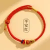 Pulsera Changshu Qihui Éxito en el Examen Lista Dorada Título Pulsera Buena Suerte Carpa Cuerda Roja Trenzada Regalo para Cada Examen