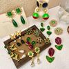 Estilo Vintage Retro Francés Hong Kong Monet Medieval Clip para Oreja Pendientes de Perla Pendientes Verdes Joyería Femenina para Orejas