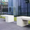 Assento de lazer para paisagismo externo moderno e simples, banco de costura geométrica para descanso, banco de concreto aparente GRC com costura