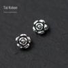 Acessórios de prata atacado S925 Yintai Prata Cinco-pétala Rosa Flat Bead DIY Handmade Jóias Acessórios T0143