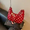 Bolso de Mano Pequeño Chic con Lazo Estilo Coreano Nuevo para Mujer Bolso Dumpling de Lunares Transfronterizo Bolso Cruzado de Hombro para Viajar de Moda