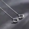 Pendientes de Clip Dos en Uno para Mujer, Estilo Coreano Largo, Pendientes de Estilo Genial, Estilo Dulce y Genial, Joyería de Diseño de Alta Gama