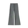 Fotos reales de la nueva colección de otoño 2026: pantalones casuales de pierna ancha para mujer, ligeramente acampanados, de corte holgado, que llegan hasta el suelo