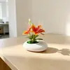 Planta en maceta de jazmín dorado artificial de tres tallos transfronteriza decoración del hogar escritorio flor artificial guijarro pequeño adorno plano de bonsái