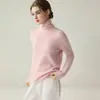 Nuevo suéter de cachemira de cuello alto para otoño e invierno para mujer, camiseta básica de punto ajustada, suéter de cachemira de manga larga